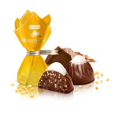 Цукерки з шоколадом та сезамом Mont Blanc Roshen, 100 г 3544160 фото