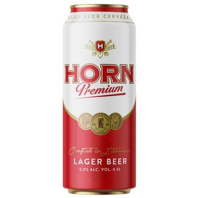Пиво светлое ж/б Premium Horn, 0.5 л 4065390 фото