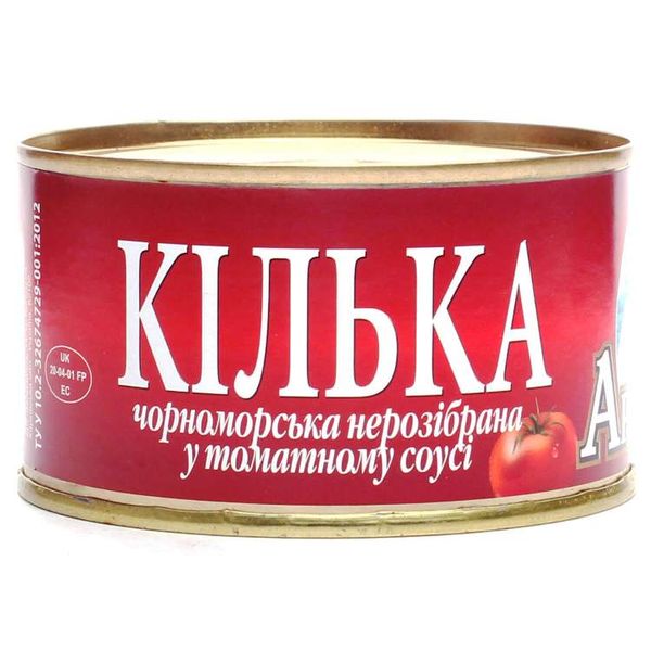 Консервированная килька черноморская неразобранная в томатном соусе Арктика, 230 г 2731340 фото