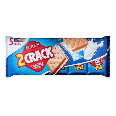 Крекер Milk Vanilla 2 Crack Roshen 5х47г 3414530 фото