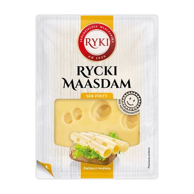 Сир твердий 45% Maasdam Ryki, 125 г 4022770 фото