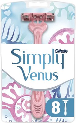 Одноразовые станки для бритья женские Simply Venus 3 Gillette, 8 шт 3424450 фото