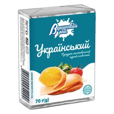 Сыр плавленый 45% Украинский Вершковий Рай, 70 г 3884080 фото
