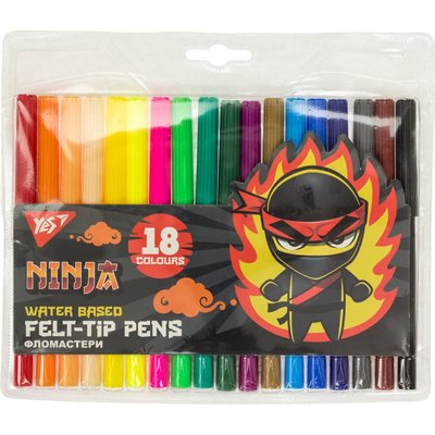 Фломастери Ninja 18 кольорiв. YES 4089820 фото