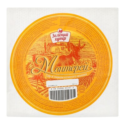 Сир твердий 45% Монтерей зі смаком козиного молока Зелений хутір, 100 г 3884110 фото