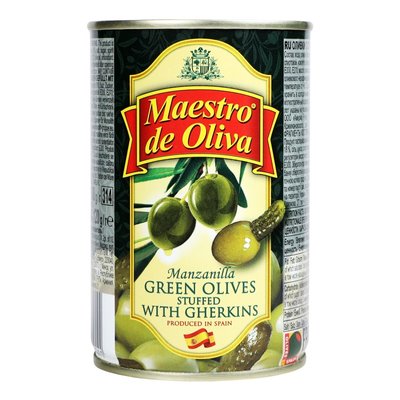 Оливки фаршировані огірком Maestro de Oliva, 300 г 1596430 фото