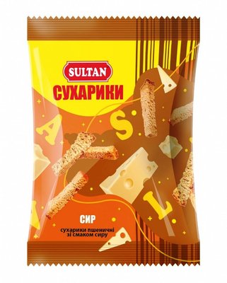 Сухарики пшеничные со вкусом сыра Sultan, 90 г 3965850 фото