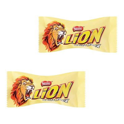 Конфеты с карамелью, хлопьями, покрытый белым шоколадом Lion White Rock Nestle, 100 г 2902900 фото