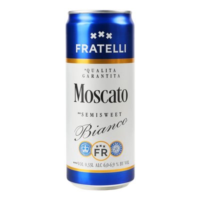 Напій винний білий напівсолодкий Fratelli Moscato Bianco, 0.33 л 3507550 фото