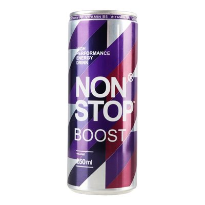 Напиток энергетический безалкогольный сильногазированный ж/б Boost Non Stop, 0.25 л 3936160 фото
