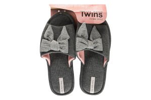 Тапочки открытые домашние женские серый р. 40 Twins 3797750 фото