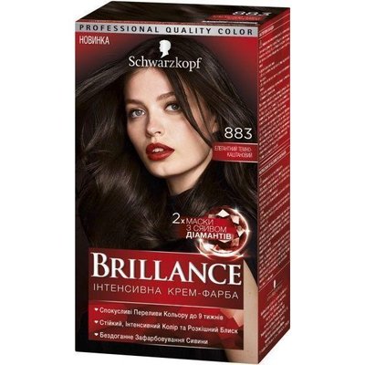 Крем-краска для волос Элегантный темно-каштановый №883 Brillance, шт 2249540 фото