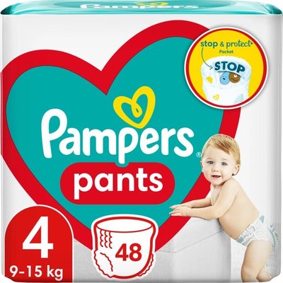 Подгузники-трусики для детей 9-15кг 4 Pants Pampers 48шт 3604910 фото