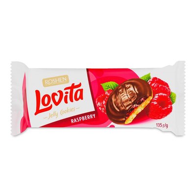 Печенье сдобное с желейной начинкой со вкусом малины Lovita Jelly Cookies Roshen, 135 г 3668210 фото