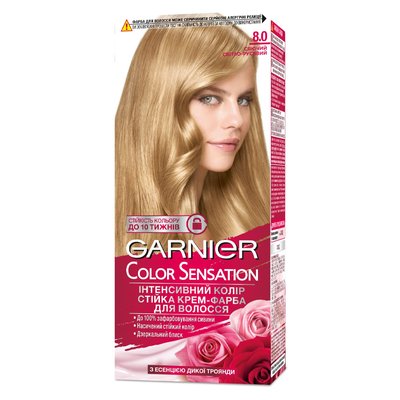 Крем-фарба для волосся Сяючий світло-русявий №8.0 Garnier, 110 мл 3097560 фото