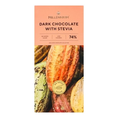 Шоколад 74% чорний зі стевією Millennium, 100 г 3283540 фото