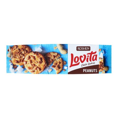 Печиво здобне з арахісом Lovita Classic Cookies Roshen, 150 г 3578530 фото