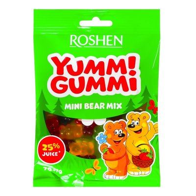 Цукерки желейні Mini Bear Mix Yummi Gummi Roshen, 70 г 3860470 фото