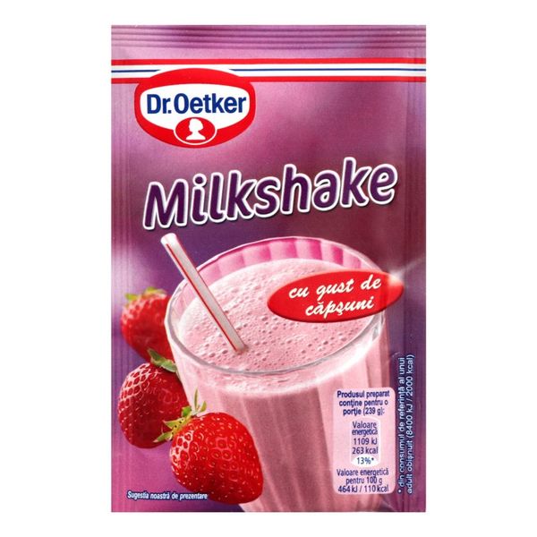 Смесь для приготовления коктейля на основе молока с клубничным вкусом Dr. Oetker м/у 33г 2674970 фото