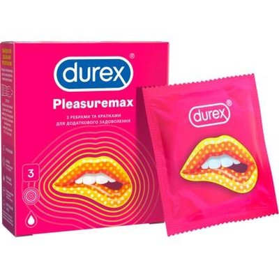 Презервативы латексные с силиконовой смазкой Plesuremax Durex, 3 шт 3962510 фото