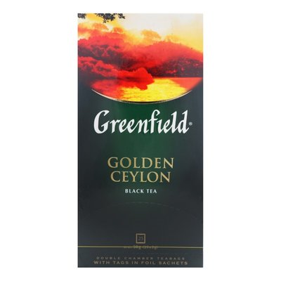 Чай чорний пакетований Golden Ceylon Greenfield, 2 г*25 пак. 46915 фото