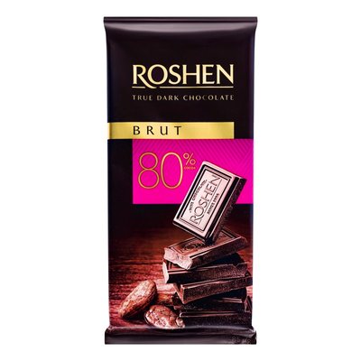 Шоколад 80% чорний Brut Roshen, 85 г 3573450 фото