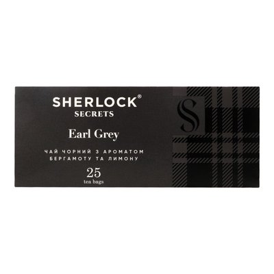 Чай чорний пакетований з бергамотом Earl Grey Sherlock Secrets, 25 шт/пак. 3870710 фото