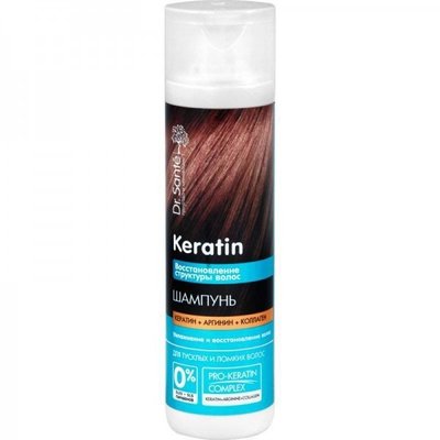 Шампунь Keratin для тьмяного та ламкого волосся Dr. Sante, 250 мл 2604470 фото