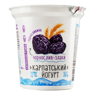 Йогурт 2.2% Чернослив-злаки Карпатский Галичина, 260 г 3678340 фото