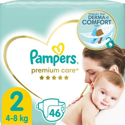 Підгузники для дітей 4-8кг 2 Premium Care Pampers 46шт 3838830 фото