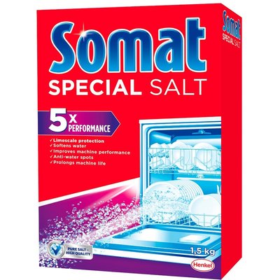 Средство для посудомоечной машины соль для смягчения воды Somat, 1.5 кг 1405610 фото