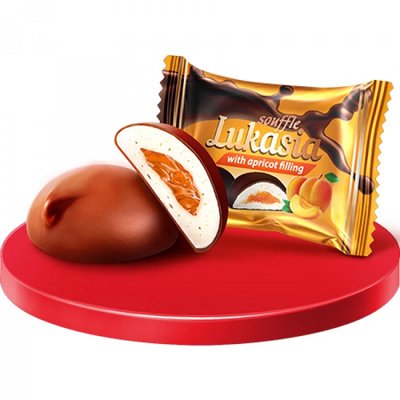 Цукерки шоколадні з абрикосом Лукас, 100 г 3625720 фото