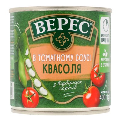 Консервированная фасоль в томатном соусе Верес, 400 мл 1758800 фото