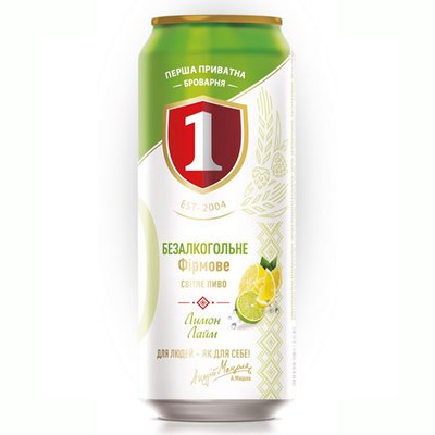 Пиво безалкогольное светлое лимон-лайм ж/б Фирменное ППБ, 0.5 л 3821670 фото