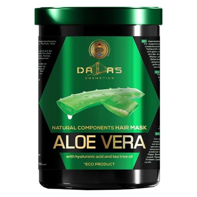 Маска для волос с гиалуроновой кислотой, натуральным соком алоэ и маслом чайного дерева Dalas, 1 л 3642580 фото