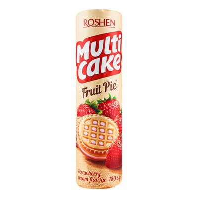 Печенье сахарное Strawberry cream Multicake Roshen, 180 г 4010770 фото