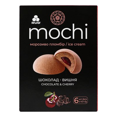 Морозиво Шоколад-вишня десерт-морозиво Mochi Рудь, мультипак 240г 4120000 фото