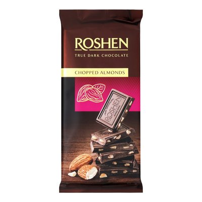 Шоколад черный с подсоленным миндалем Roshen, 85 г 3591900 фото