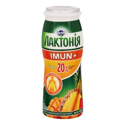 Напиток кисломолочный 1.5% Мультифрукт Imun+ Лактонія, 100 г 3468410 фото