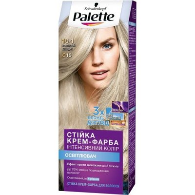 Фарба для волосся 10-1 (C10) Сріблястий блондин Palette, 110 мл 254884 фото