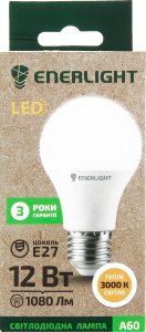 Лампа светодиодная 3000K 1080lm 12W E27 A60 Enerlight, 1 шт 3476510 фото