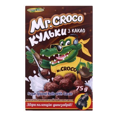 Сухий сніданок з кульками Какао Mix Croco, 75 г 3299710 фото