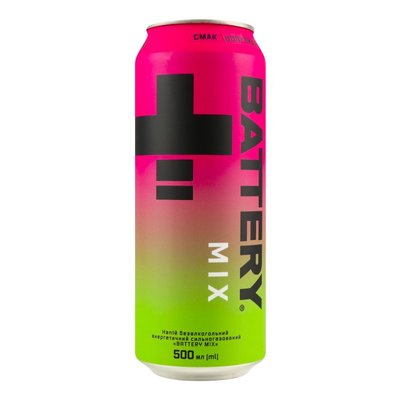 Напиток энергетический безалкогольный сильногазированный ж/б Mix Battery, 0.5 л 4040230 фото