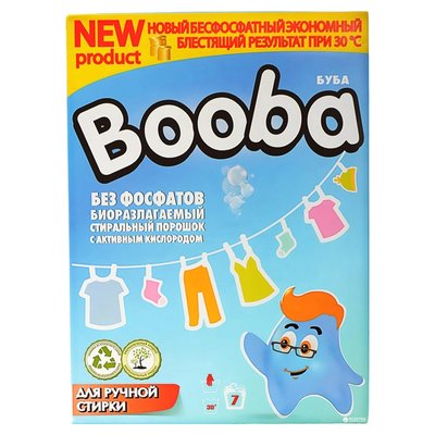 Порошок для ручного прання дитячої білизни Booba, 350 г 3928080 фото