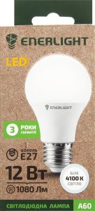 Лампа светодиодная 4100K 1080lm 12W E27 A60 Enerlight, 1 шт 3476520 фото