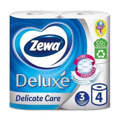 Бумага туалетная 3-х слойная Deluxe Zewa, 4 шт 2079520 фото