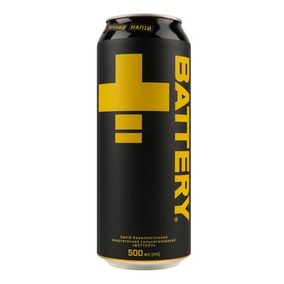 Напиток энергетический безалкогольный сильногазированный ж/б Battery, 0.5 л 4040210 фото