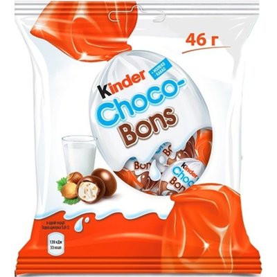 Конфеты из молочного шоколада с молочно-ореховой начинкой Schoko-Bons Kinder, 46 г 2995880 фото
