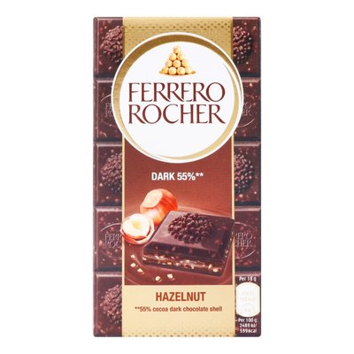 Шоколад 55% черный с лесными орехами Ferrero Rocher, 90г 3726200 фото