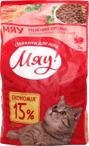 Корм сухой для взрослых котов с кроликом Мяу!, 2 кг 2589210 фото